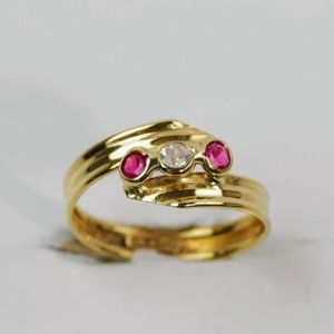 18K Beautiful Rubellite & White Sapphire Ring